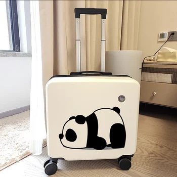 Мультяшная Панда, детский чемодан для мальчика, Универсальный багаж на колесах, Мультяшная тележка для начальной школы, Коробка-интернат для девочек